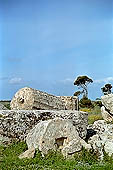 Selinunte the temple hill. Temple ruins crushed to the ground, like a fantastic work of art 